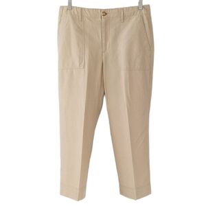Ralph Lauren straight leg crop canvas pants tan beige size 10 @u